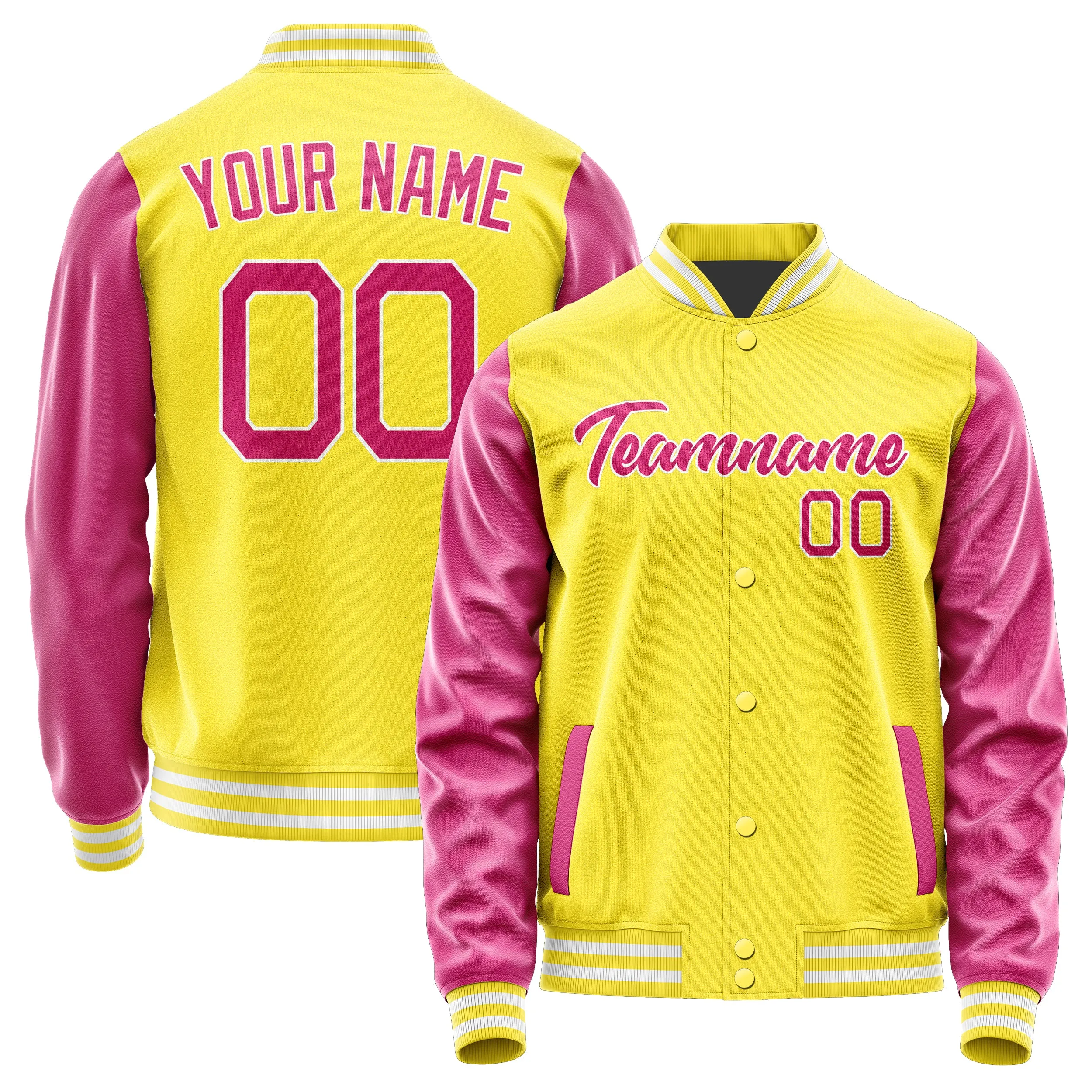 Custom Light Yellow Pink Jacket