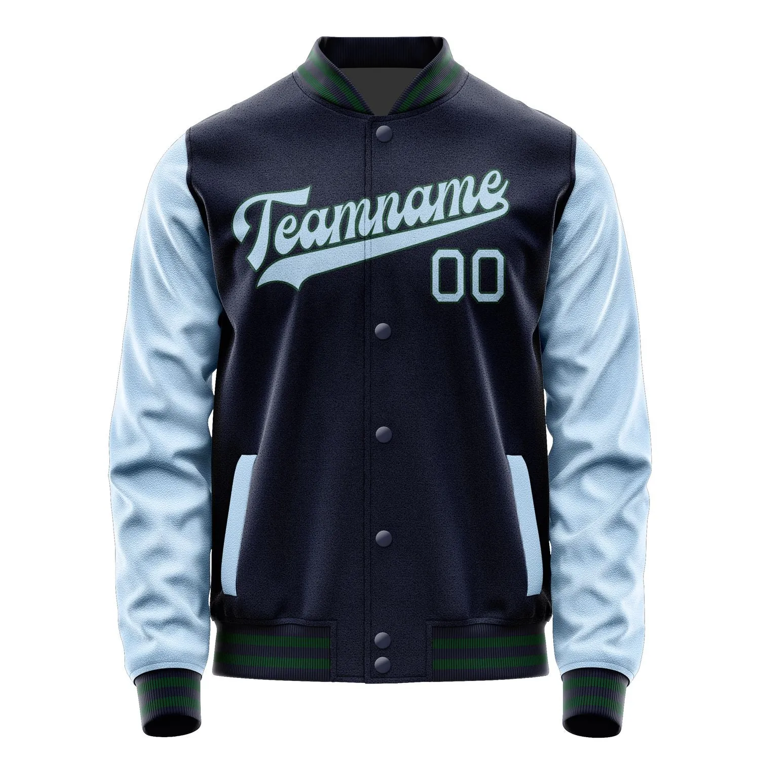 Custom Navy Light Blue Jacket