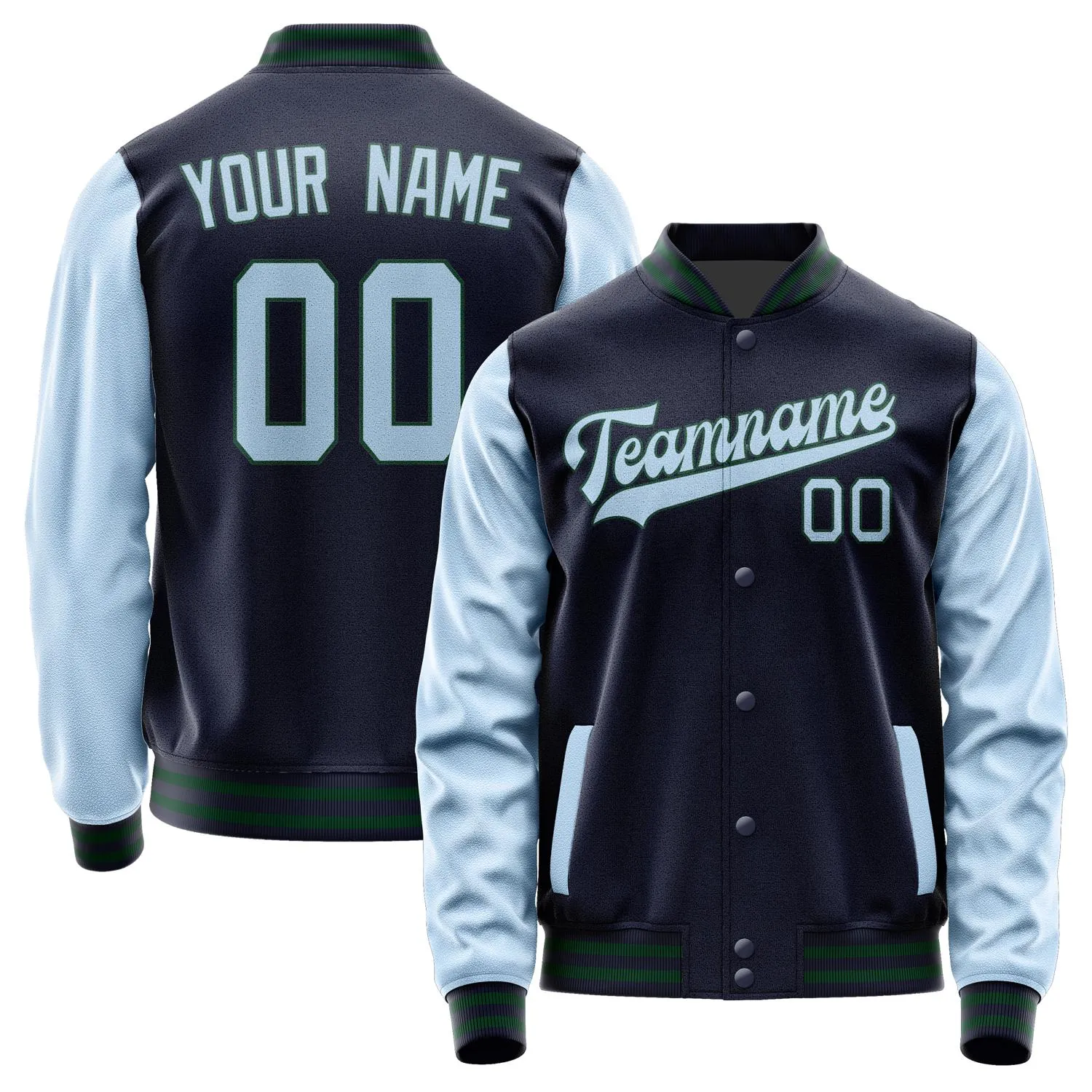 Custom Navy Light Blue Jacket