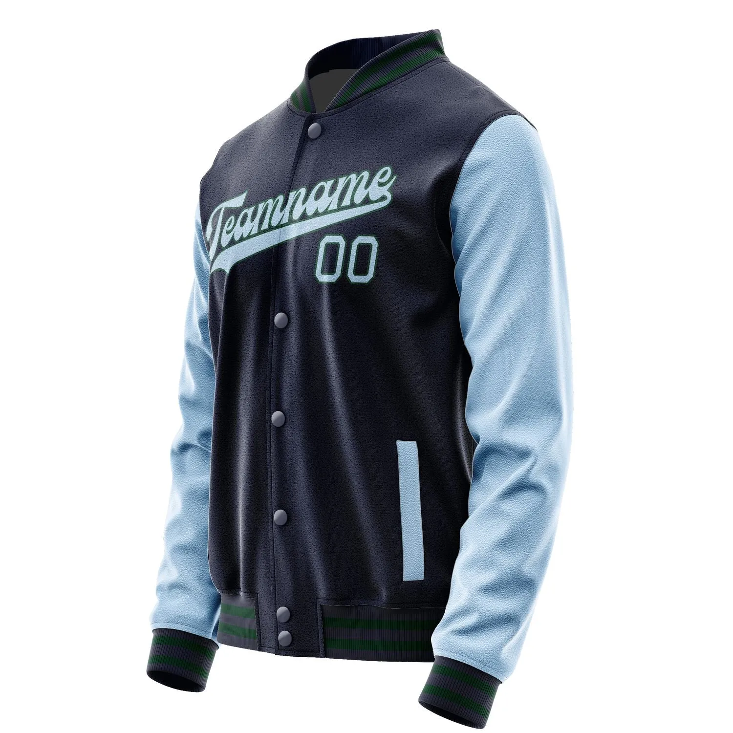 Custom Navy Light Blue Jacket