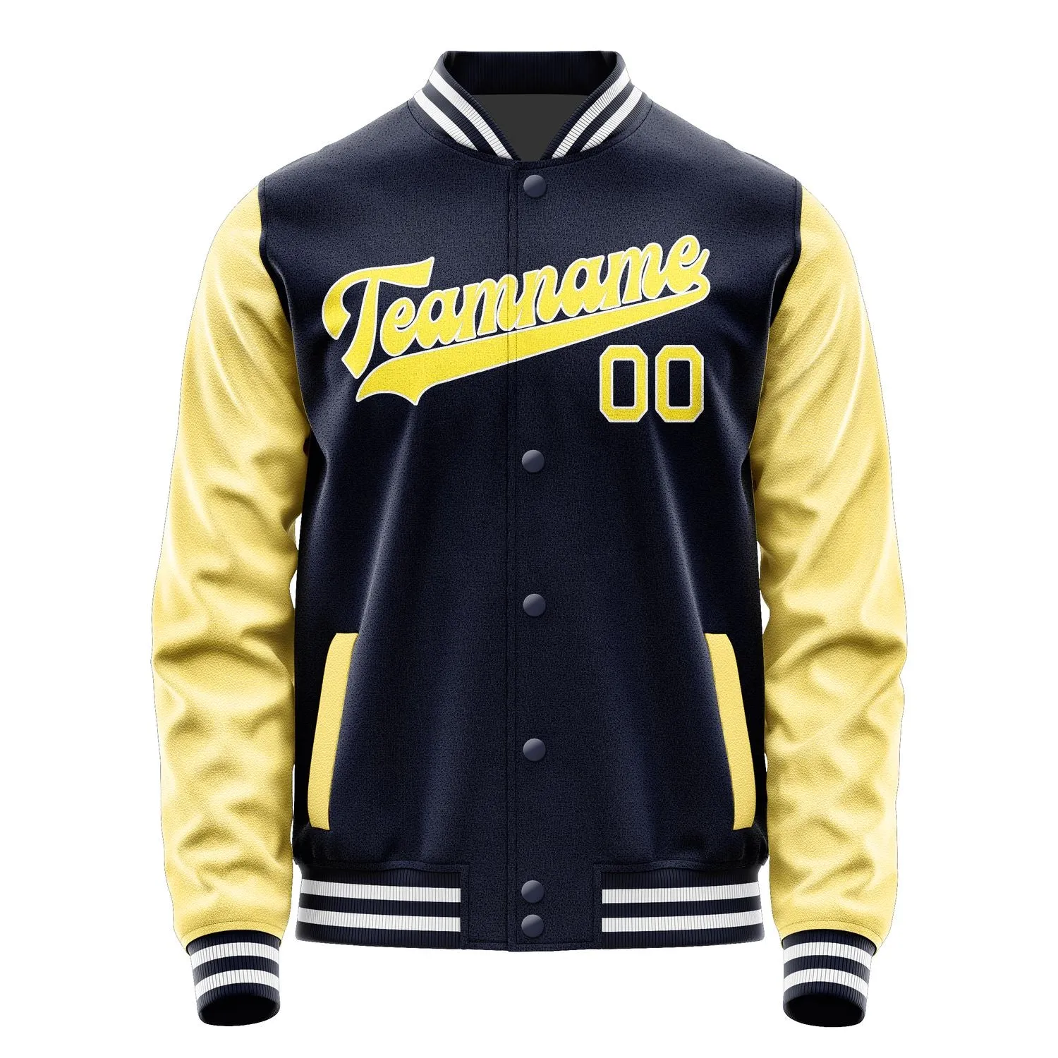 Custom Navy Light Yellow Jacket