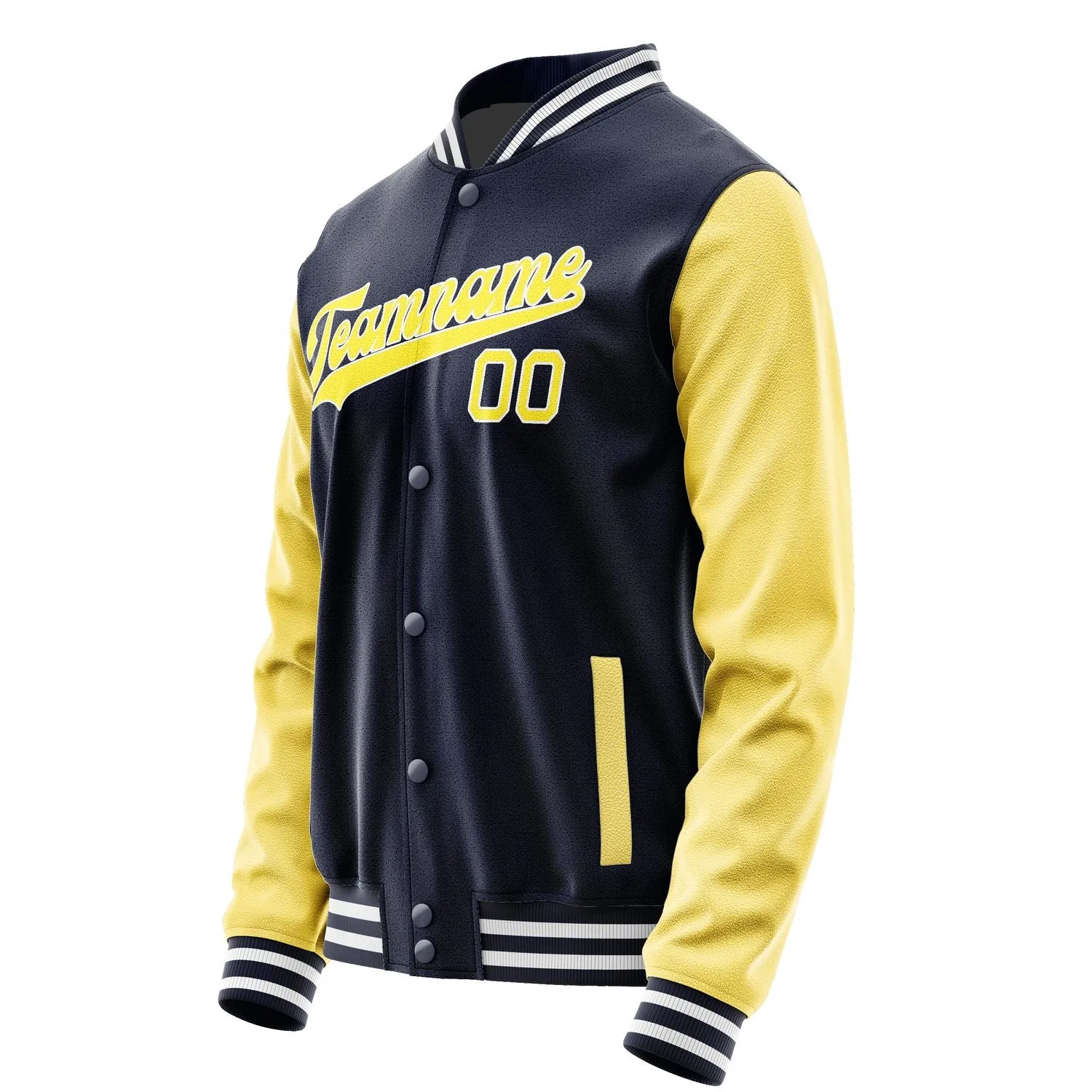 Custom Navy Light Yellow Jacket
