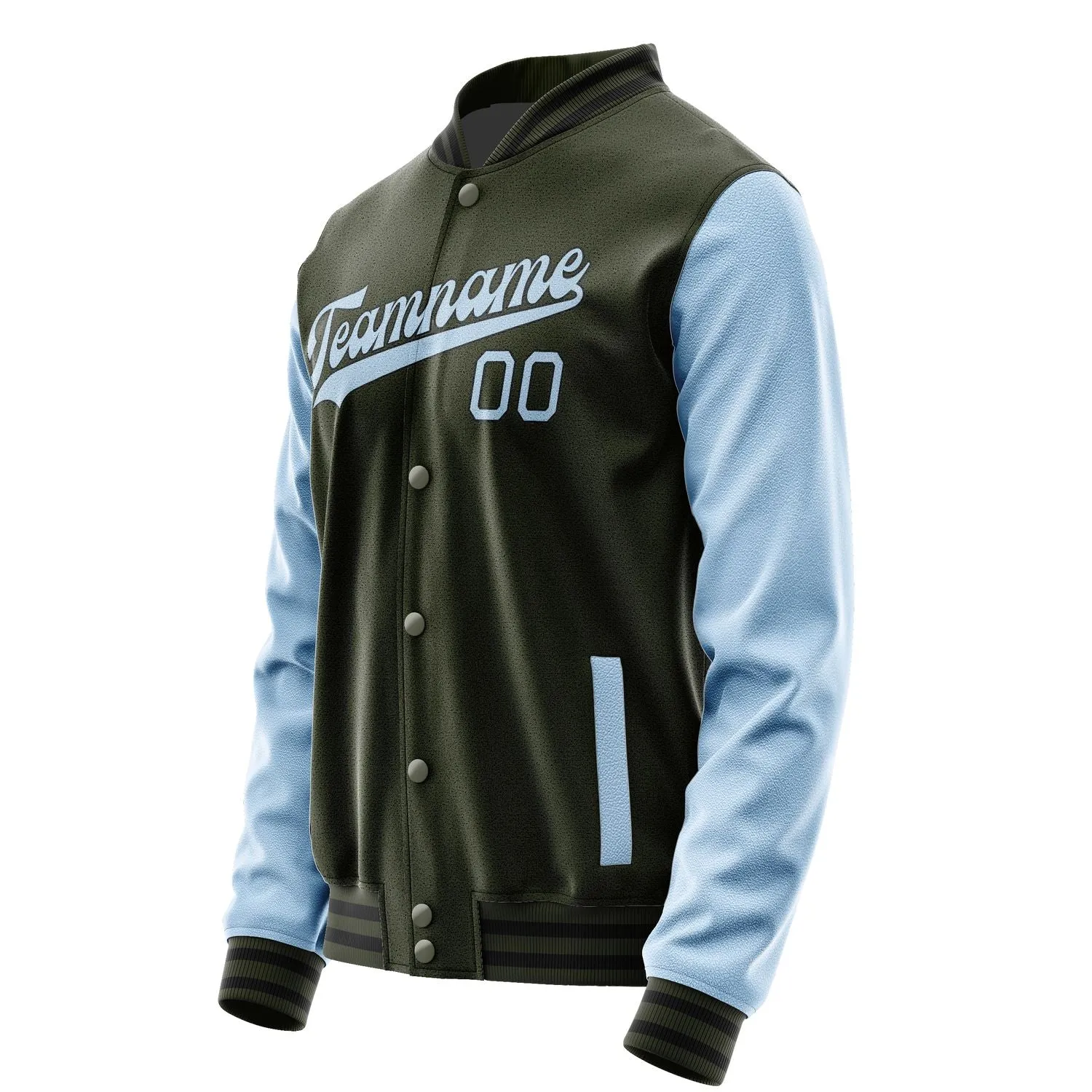 Custom Olive Light Blue Jacket