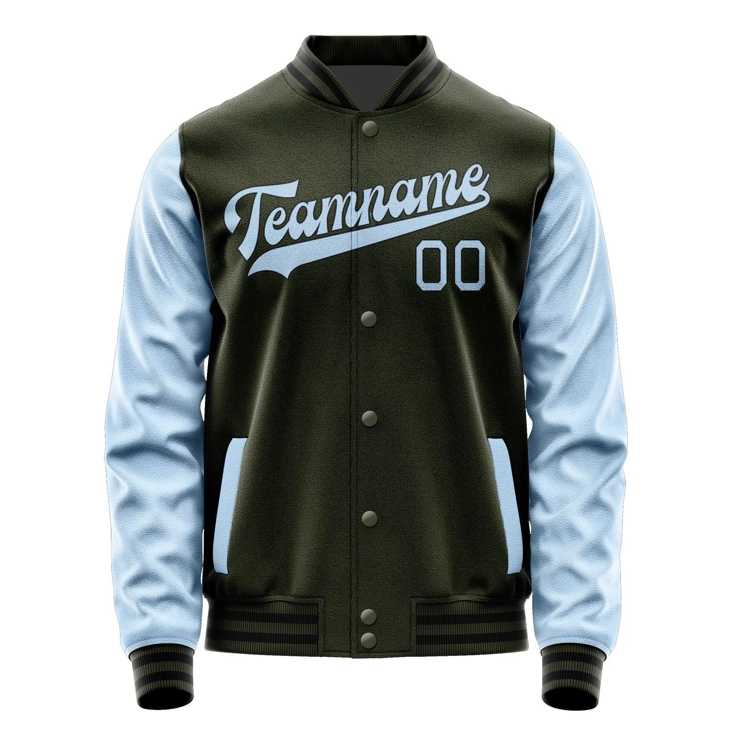 Custom Olive Light Blue Jacket