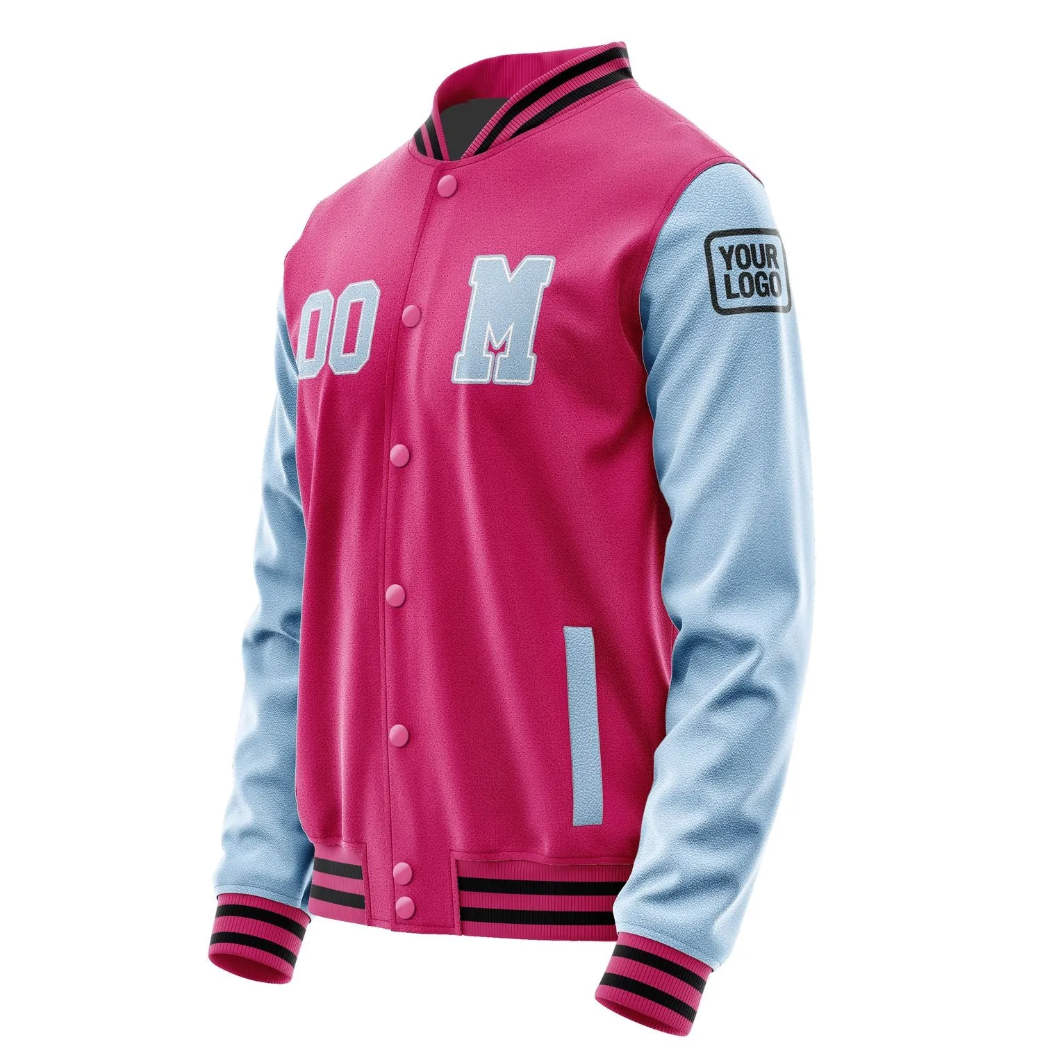 Custom Pink Light Blue Jacket