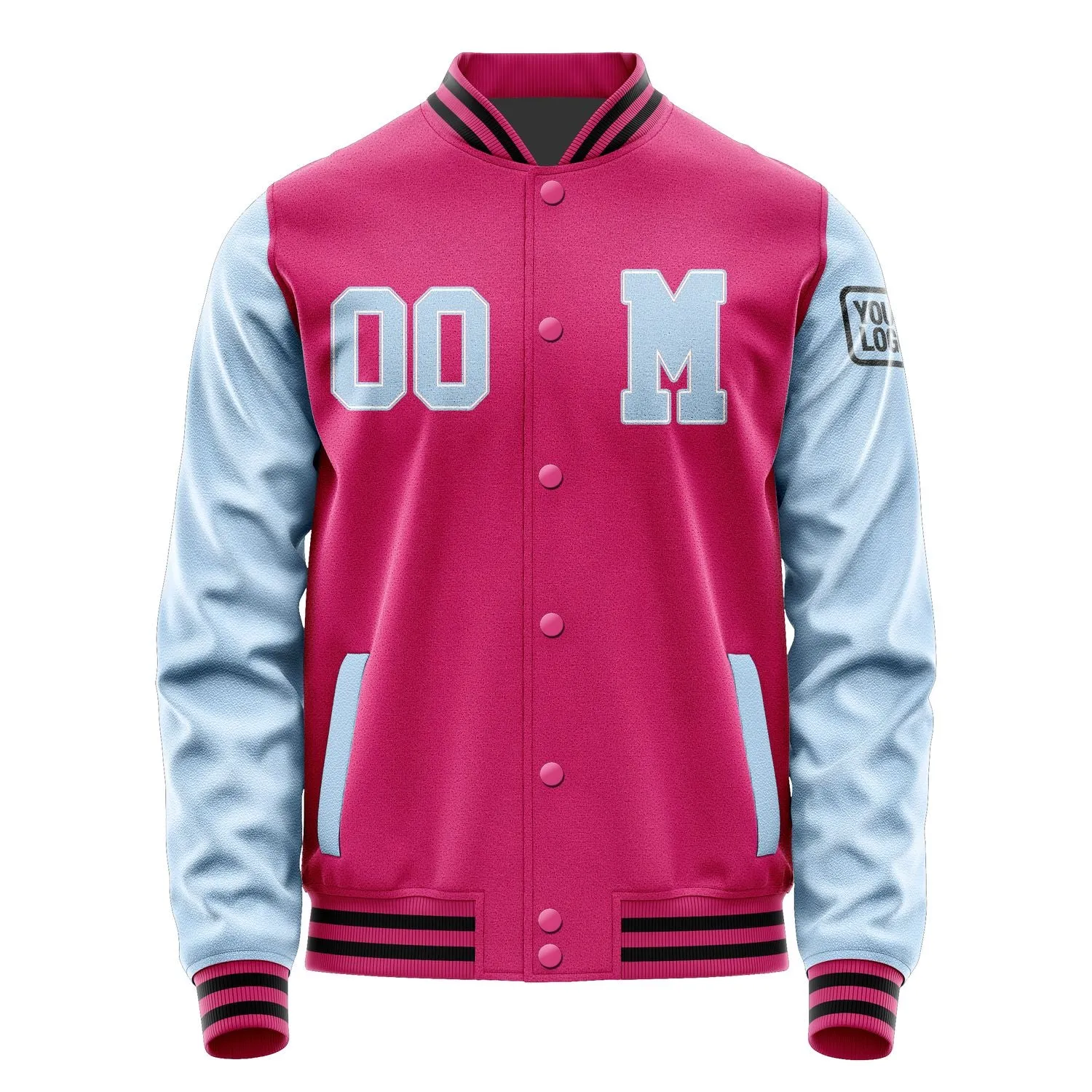 Custom Pink Light Blue Jacket