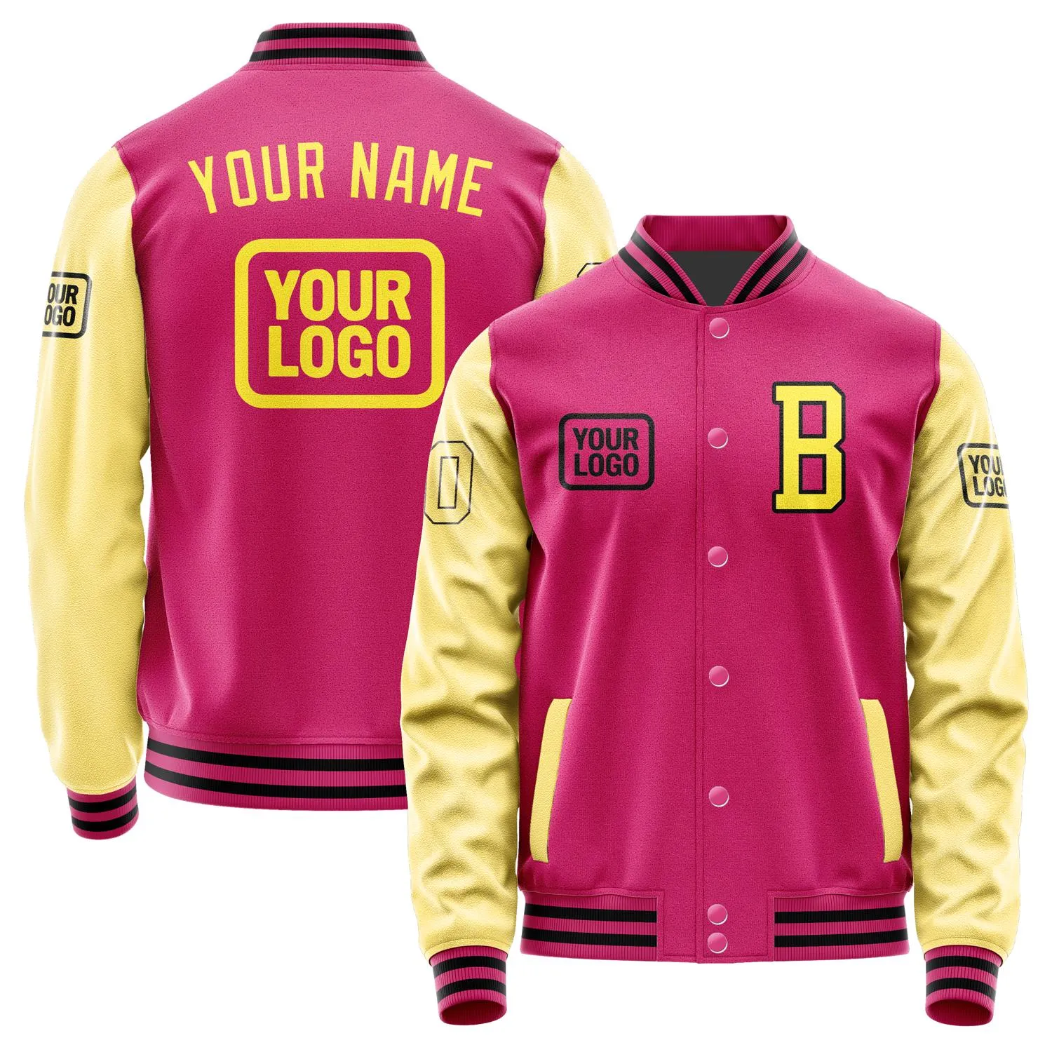 Custom Pink Light Yellow Jacket