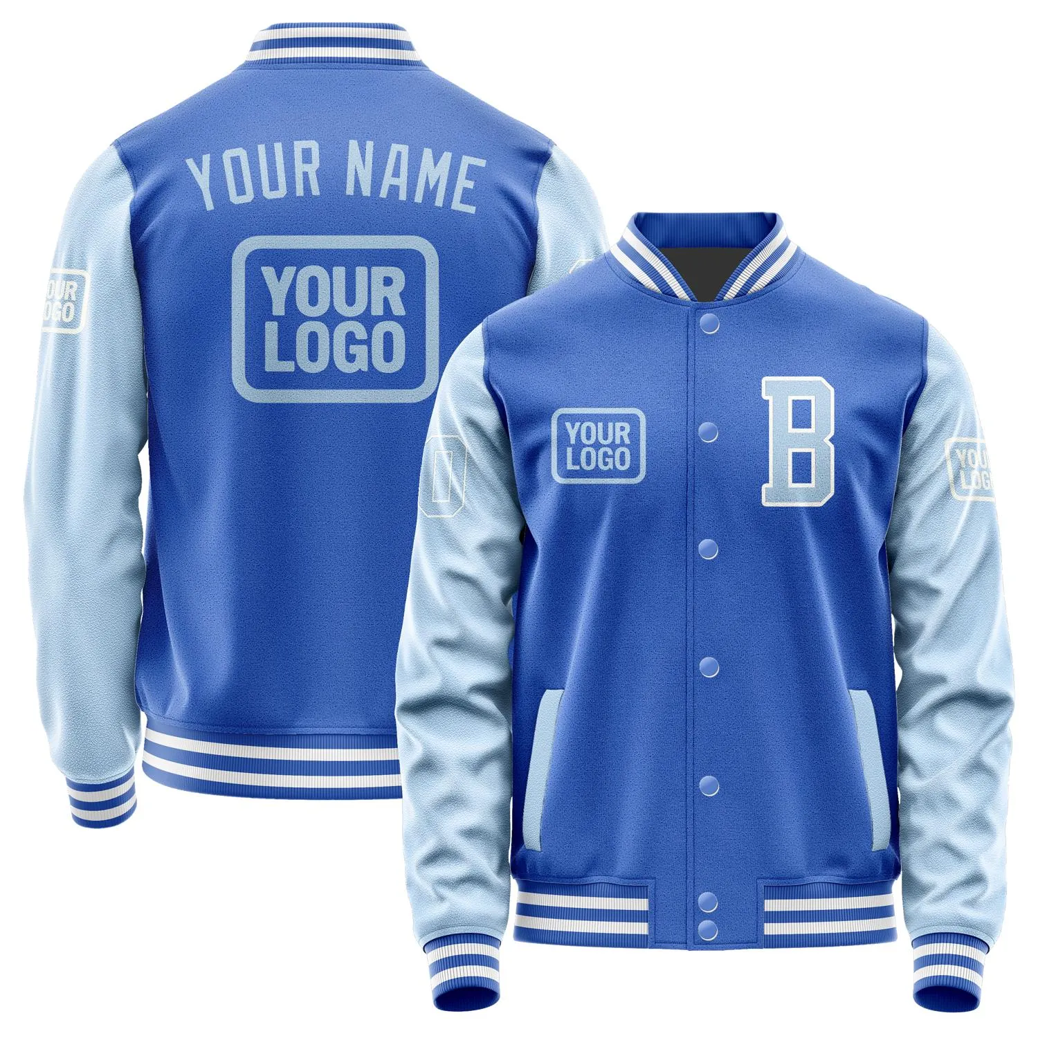 Custom Sky Blue Light Blue Jacket