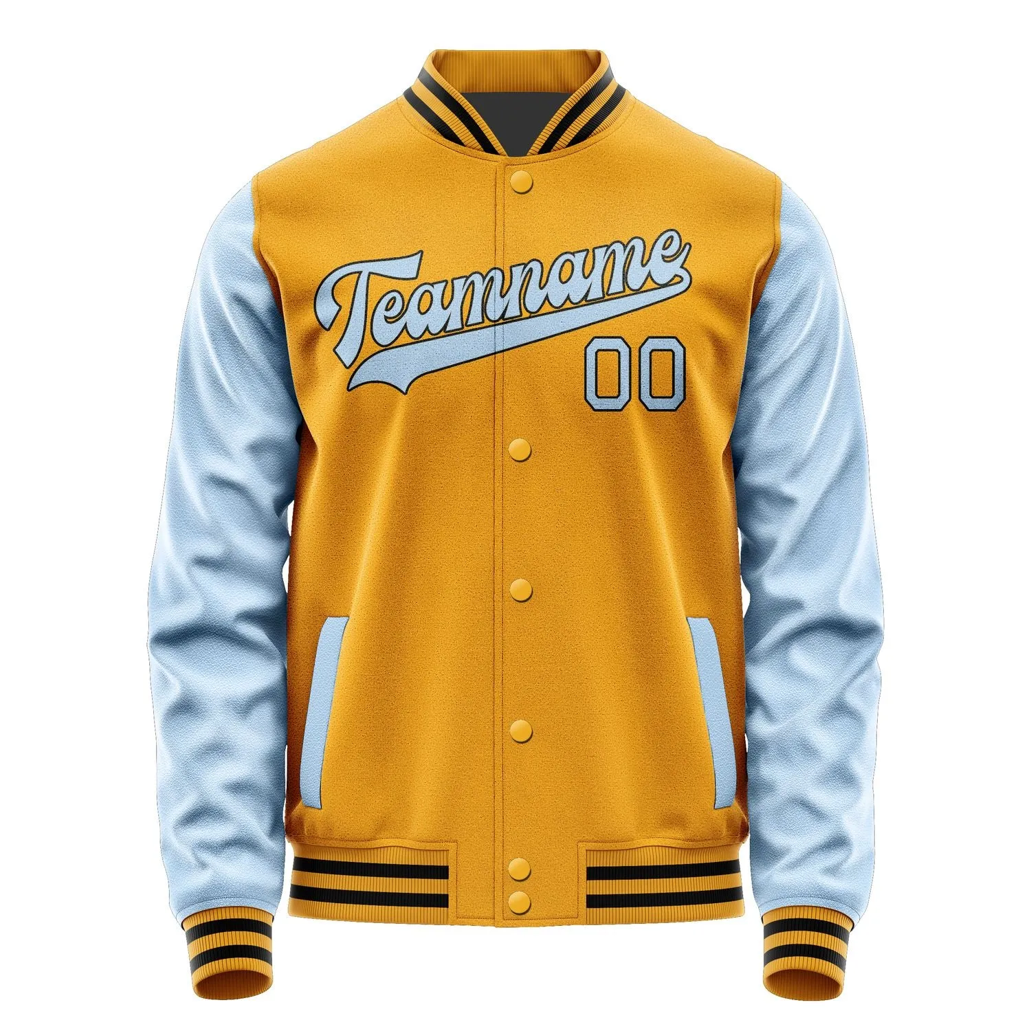 Custom Yellow Light Blue Jacket