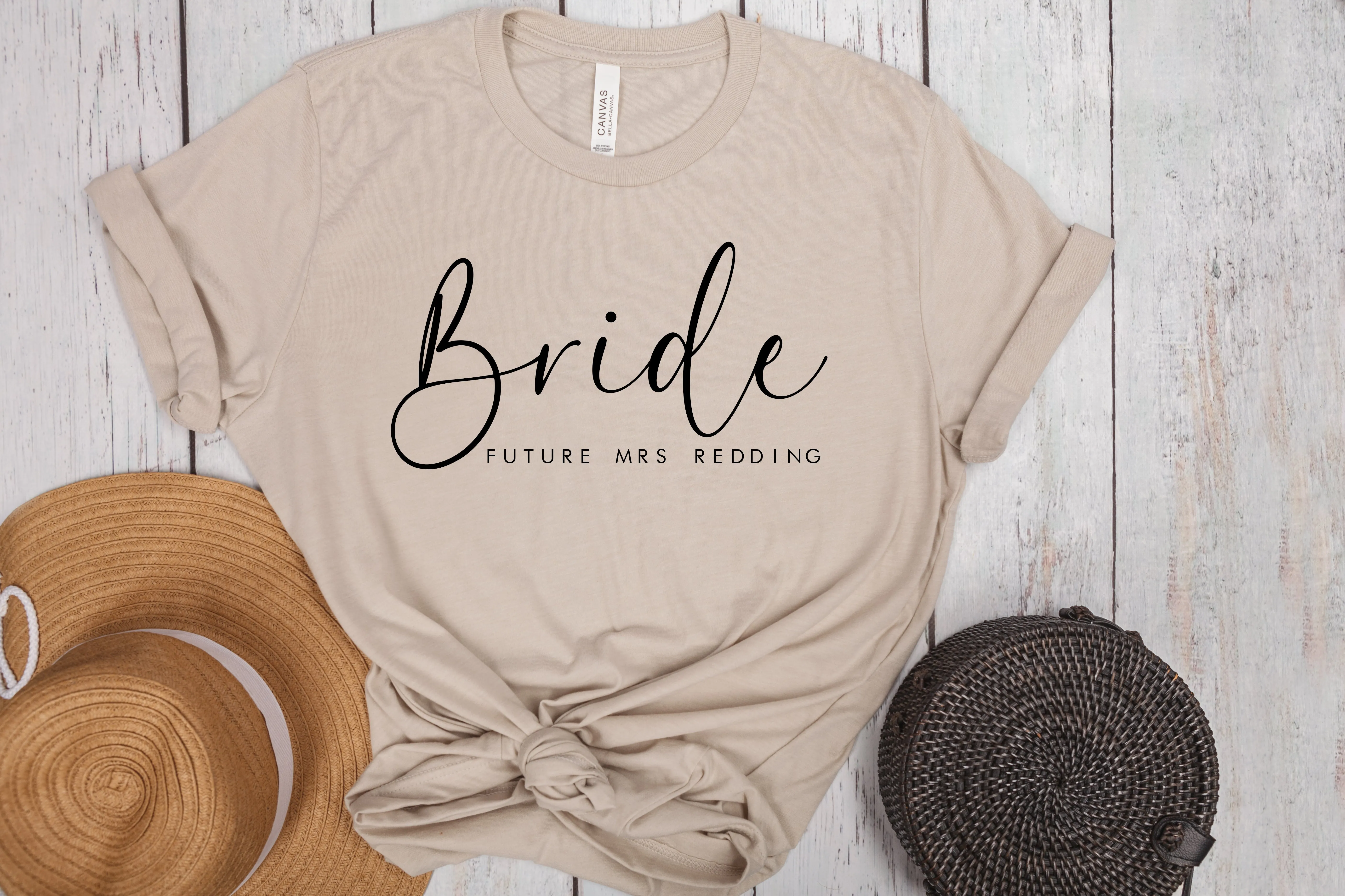 Cute Future Mrs T Shirt with Gold - Custom Made Personalised Engagement Present for Your Best Friend