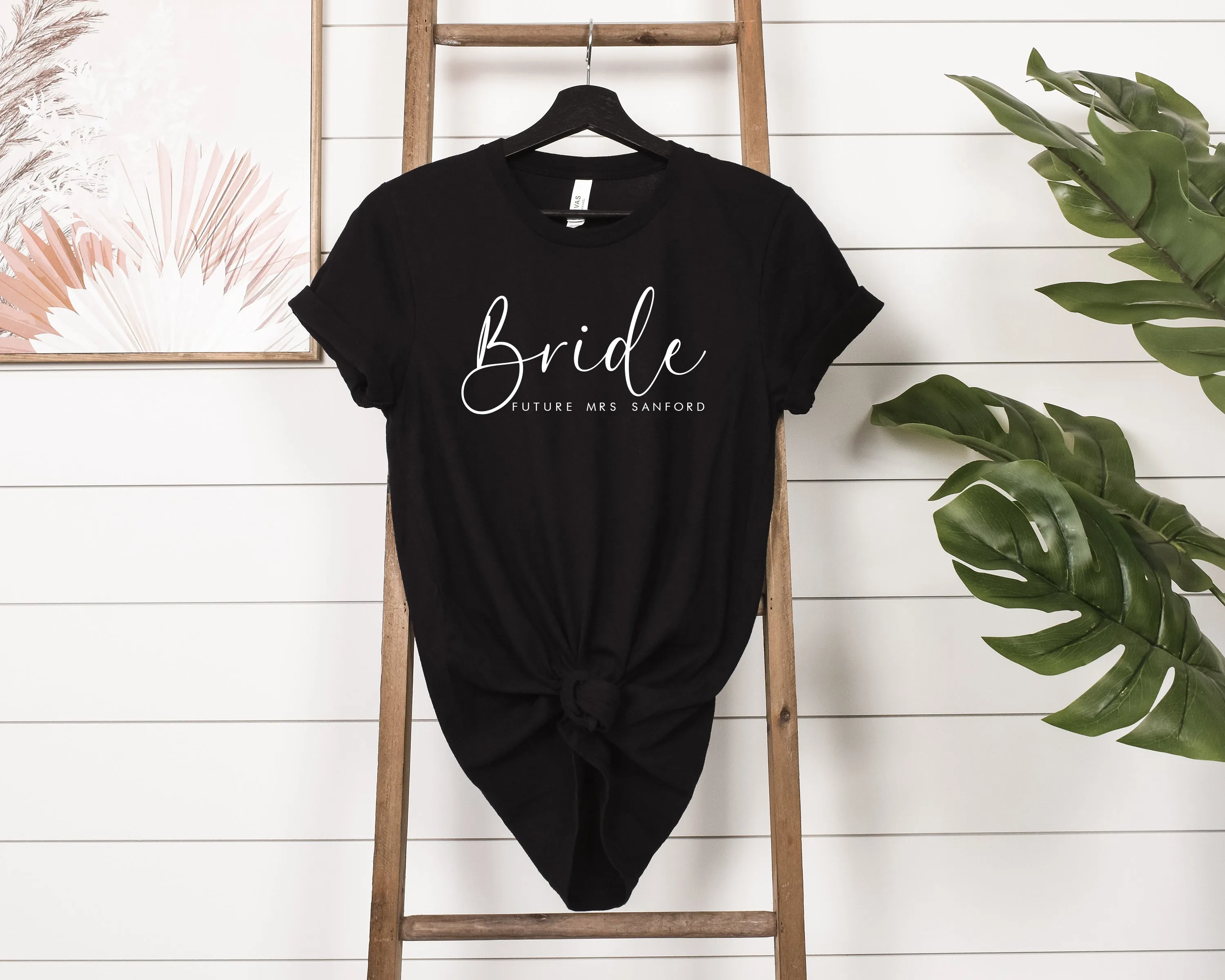 Cute Future Mrs T Shirt with Gold - Custom Made Personalised Engagement Present for Your Best Friend