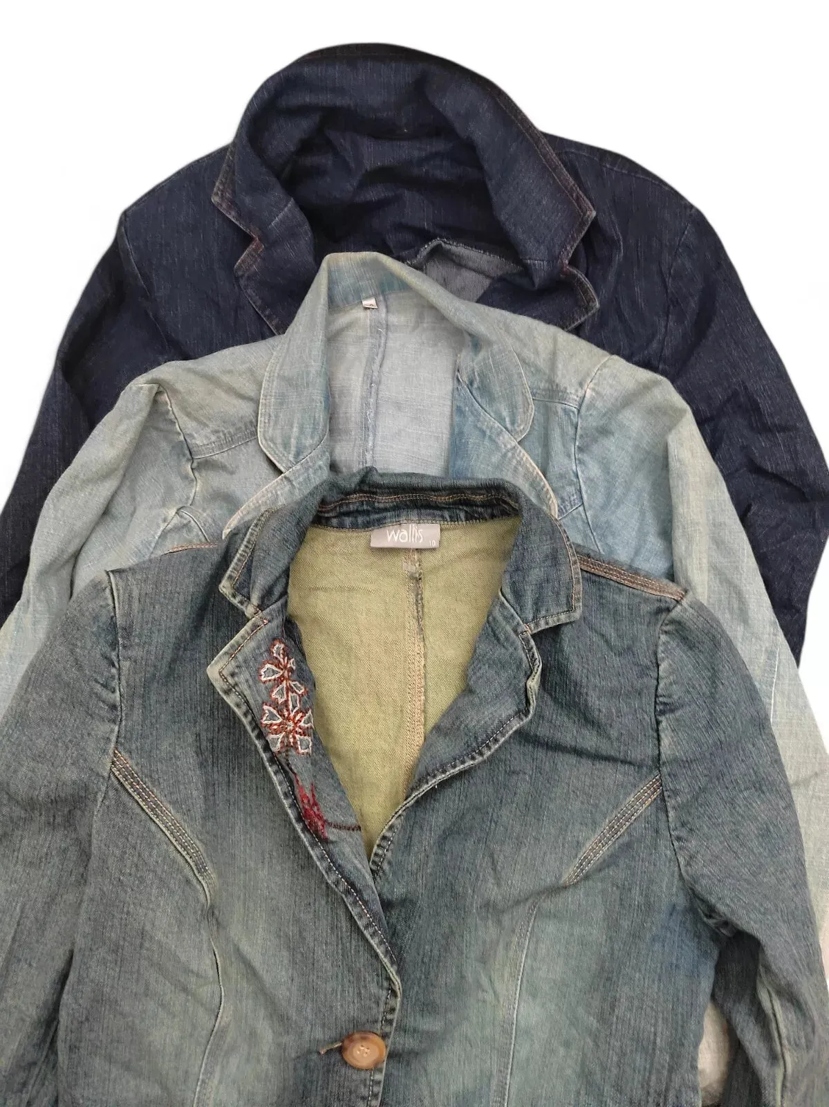 Denim Blazer Jackets Womens Blue Joblot Wholesale Button Up XS - M x10