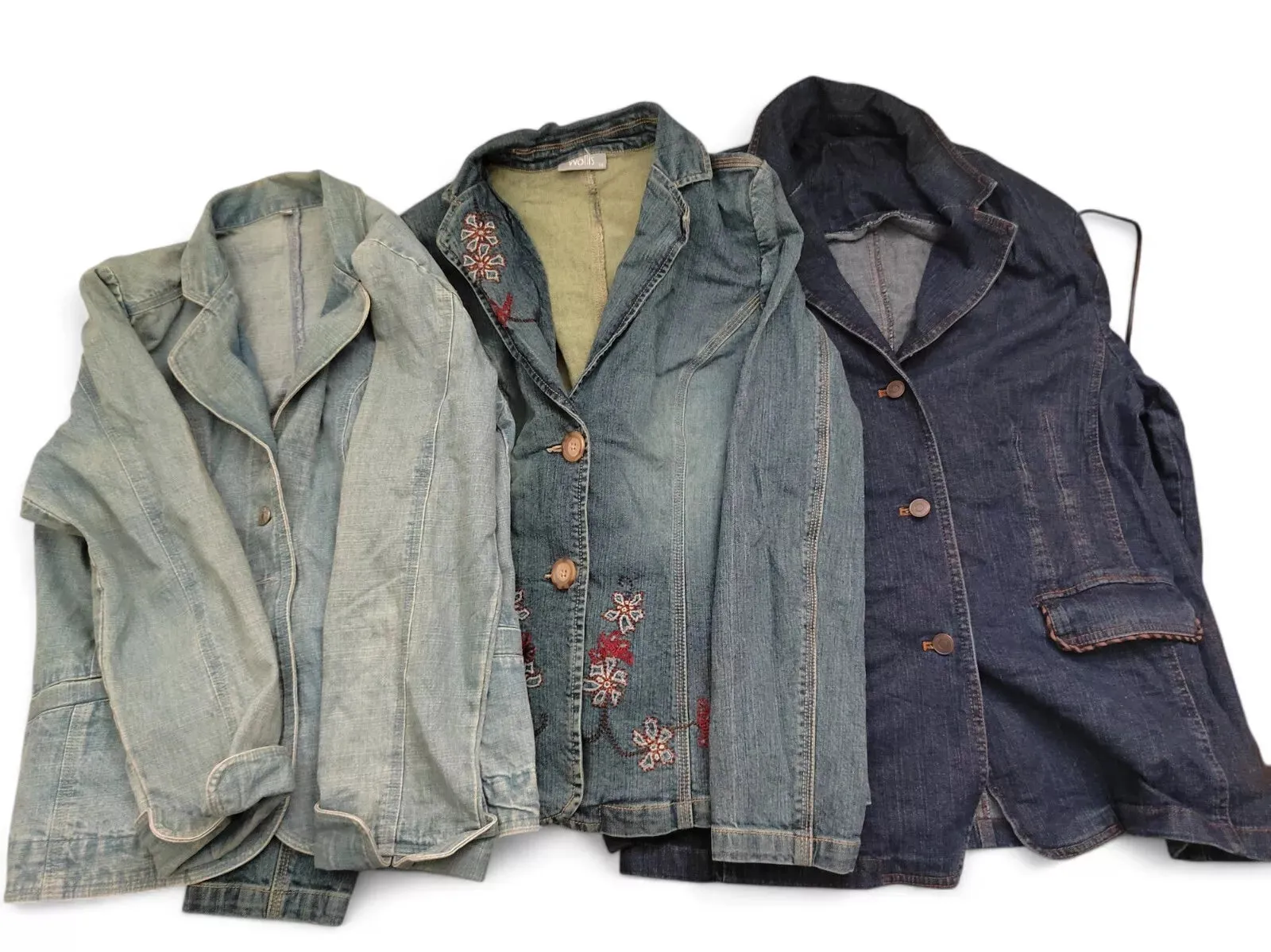 Denim Blazer Jackets Womens Blue Joblot Wholesale Button Up XS - M x10