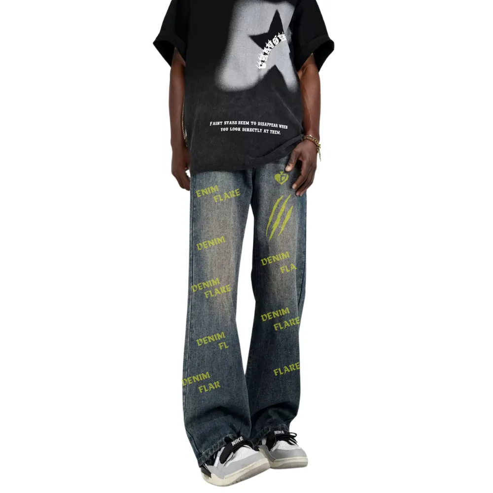 DF |Scratch Print Jeans