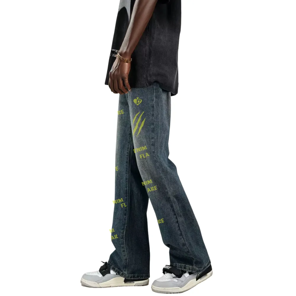 DF |Scratch Print Jeans