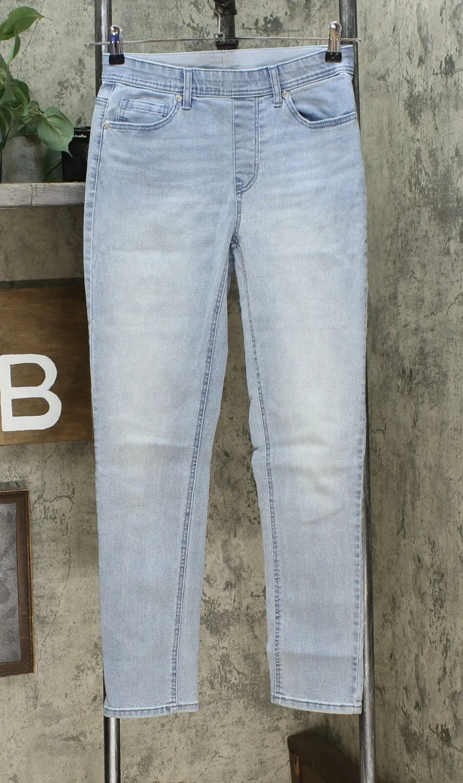 DG2 by Diane Gilman Classic Stretch Denim 5 Pocket Jeggings Chambray XS