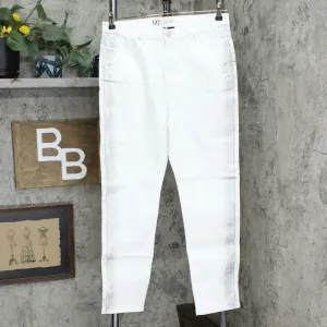 DG2 by Diane Gilman Glitter Spray Anniversary Skinny Jeans Ivory 12