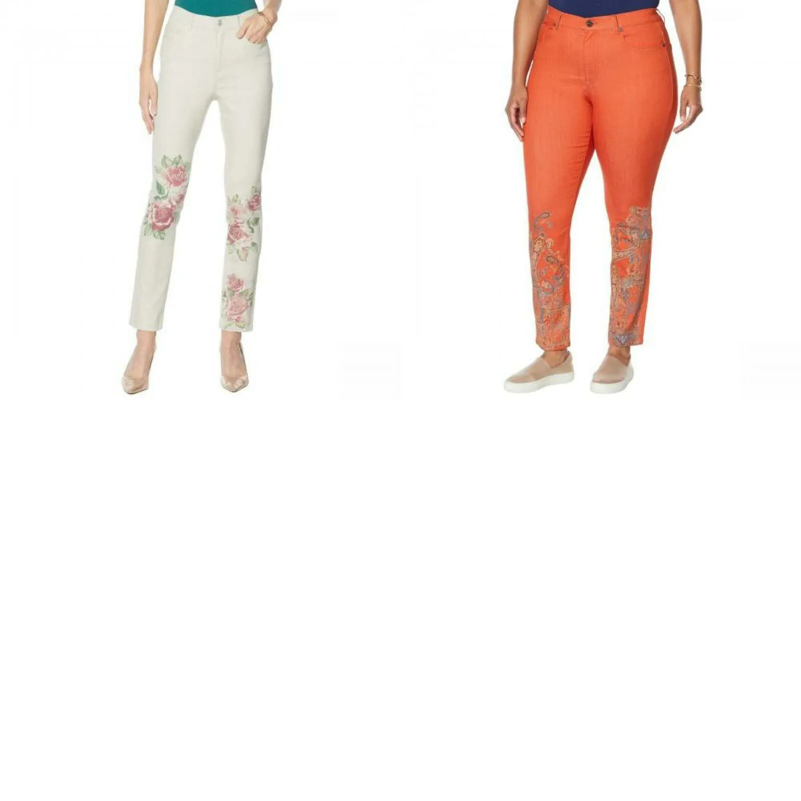 DG2 by Diane Gilman Women's Plus Size Classic Stretch Artwork Printed Jeans