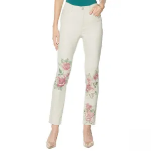 DG2 by Diane Gilman Women's Plus Size Classic Stretch Artwork Printed Jeans