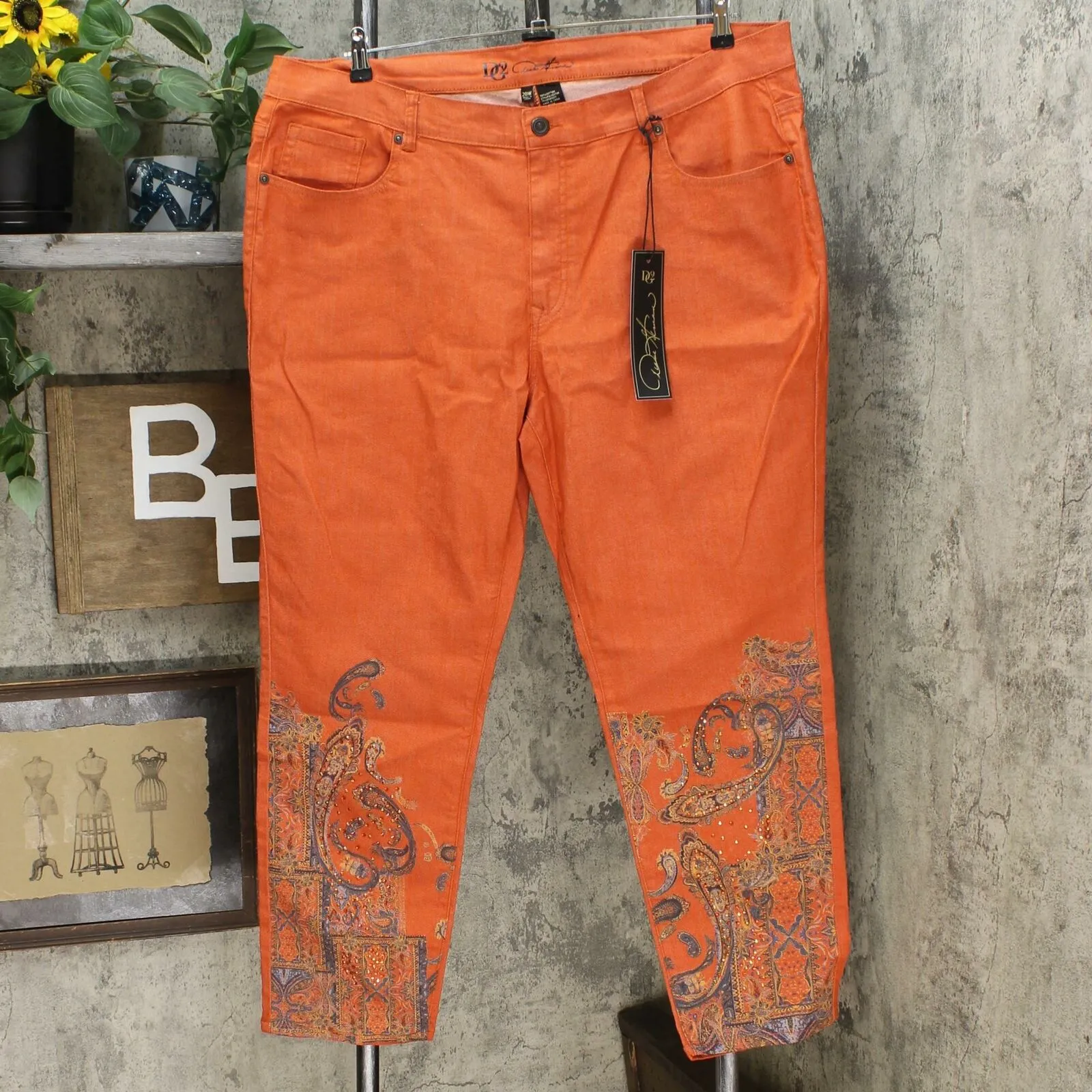 DG2 by Diane Gilman Women's Plus Size Classic Stretch Artwork Printed Jeans