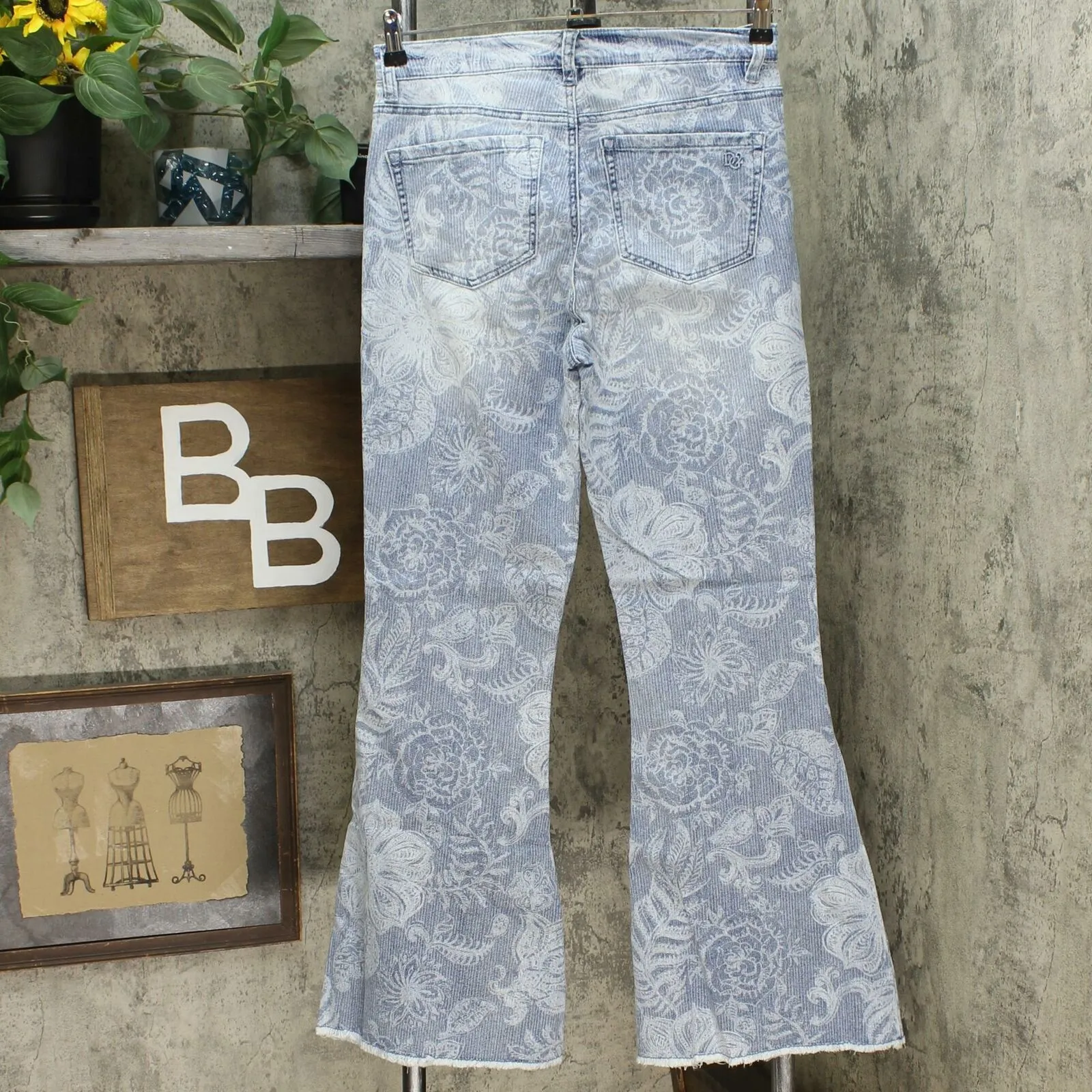DG2 by Diane Gilman Women's Printed Flare Jeans
