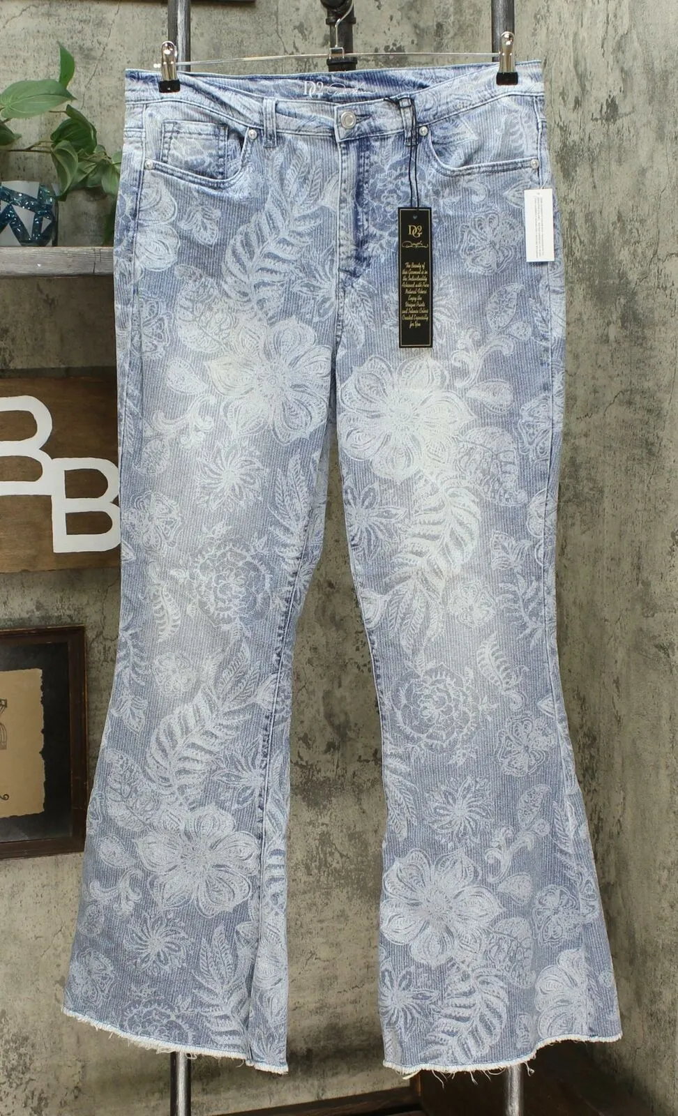 DG2 by Diane Gilman Women's Tall Classic Stretch Printed Flare Jeans