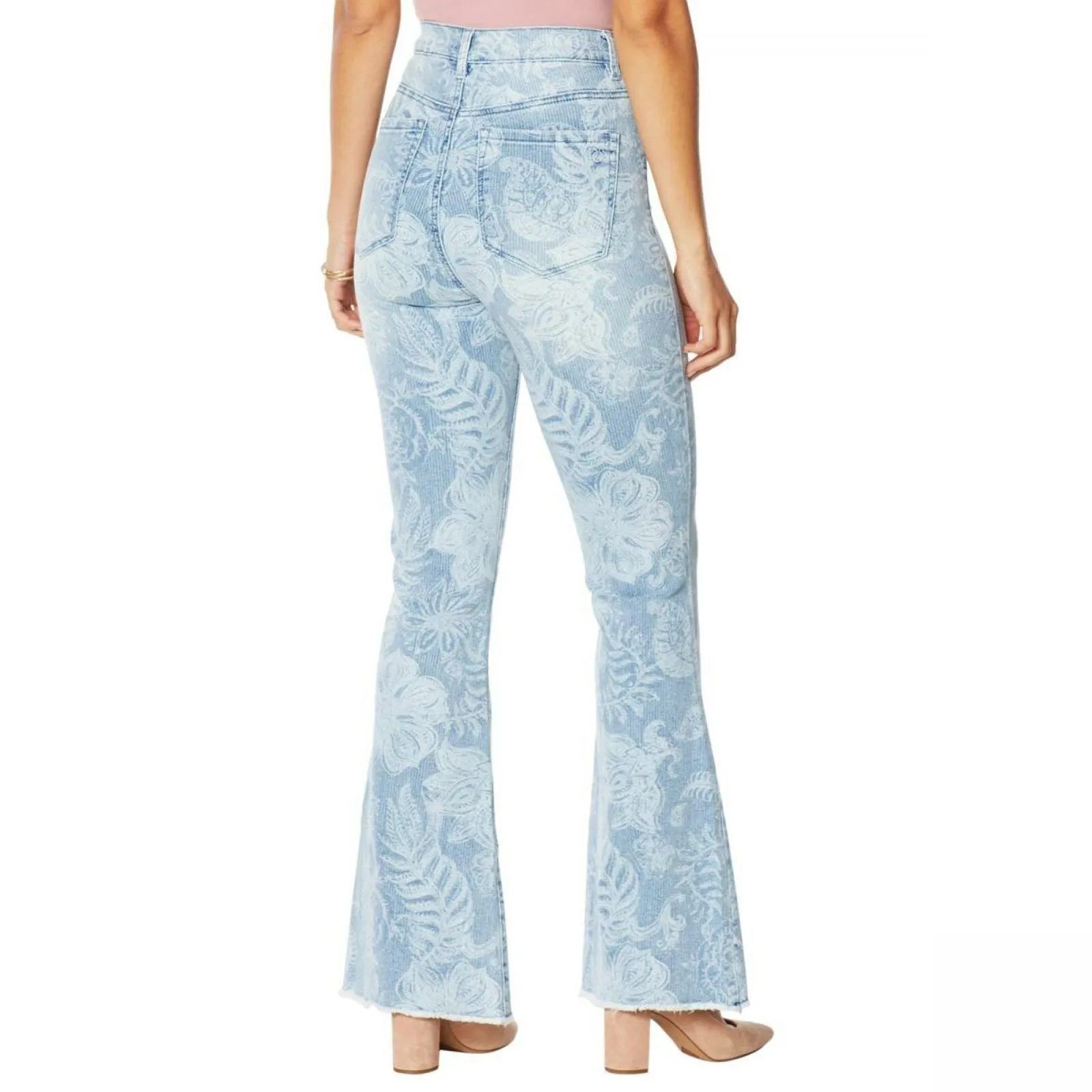 DG2 by Diane Gilman Women's Tall Classic Stretch Printed Flare Jeans
