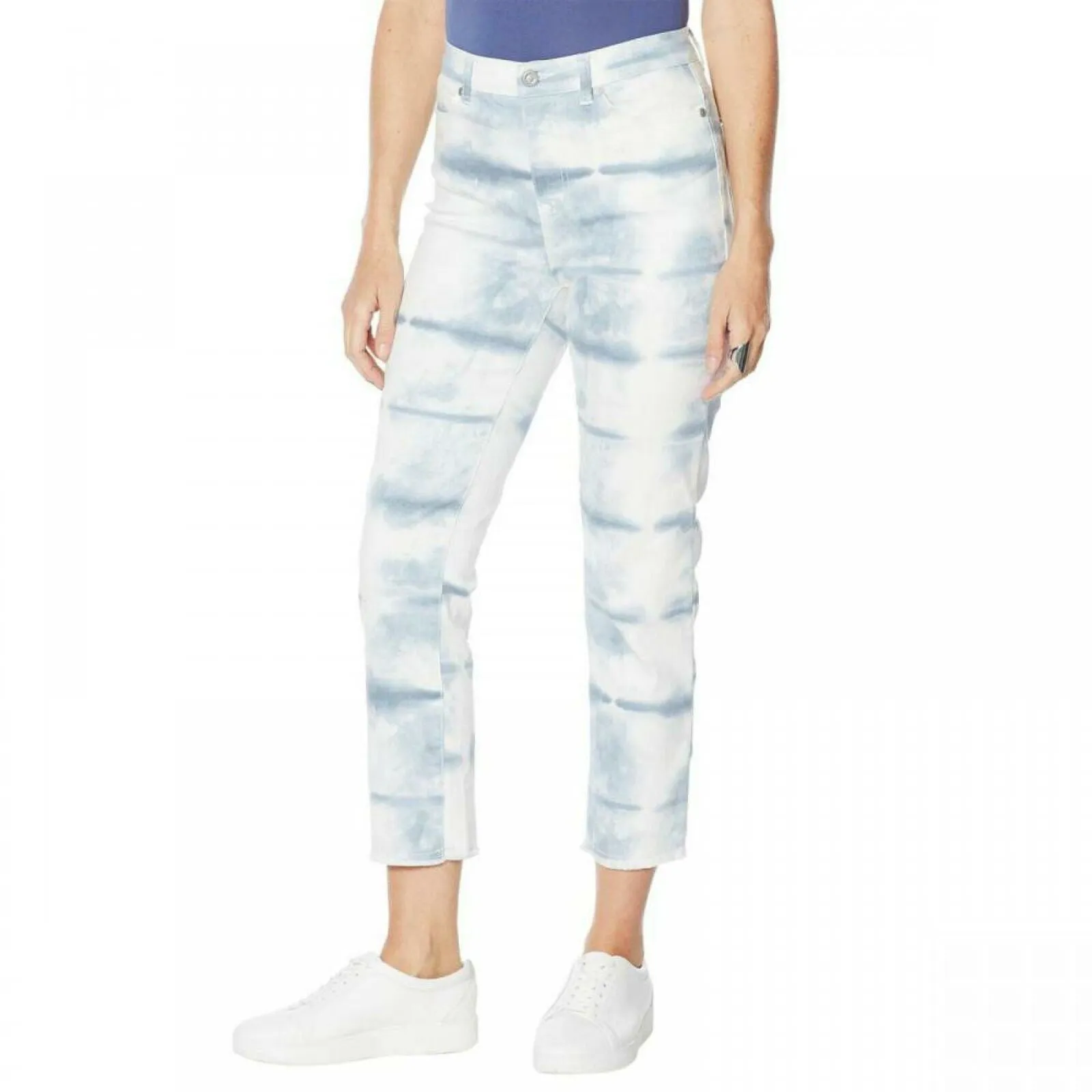 DG2 by Diane Gilman Women's Tall Size Tie Dye Print Cropped Jeans