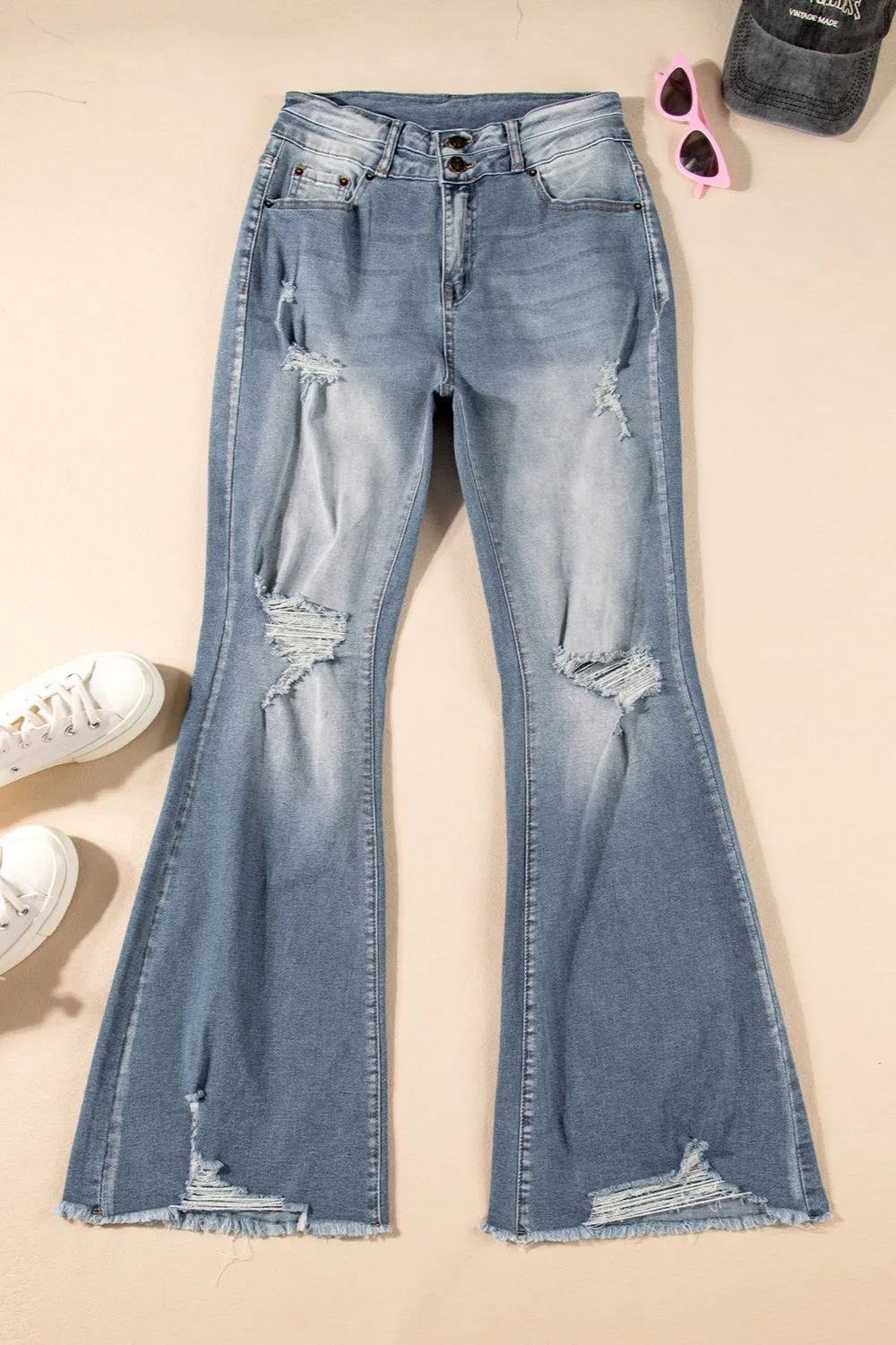 Distressed Raw Hem Bootcut Jeans for Women Stylish Fit