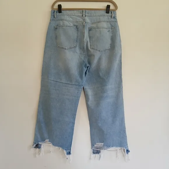 DL1961 HEPBURN WIDE LEG HIGH RISE VITAGE JEANS IN SLATE SIZE 32