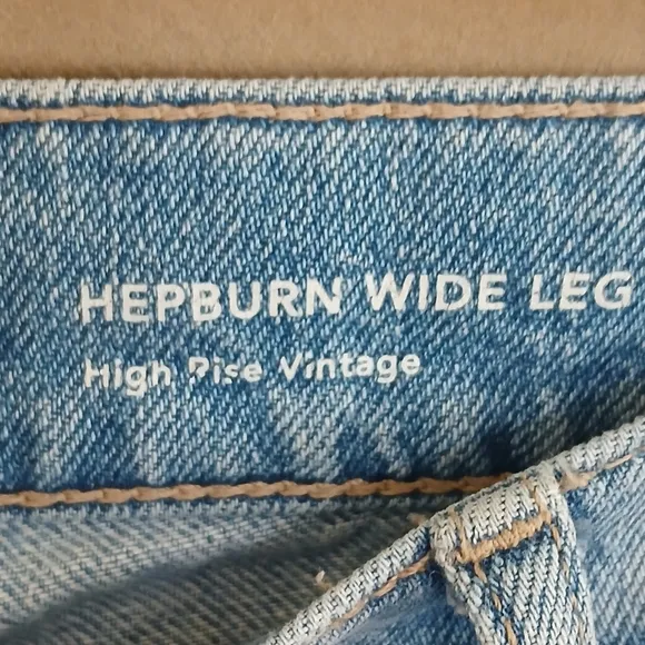 DL1961 HEPBURN WIDE LEG HIGH RISE VITAGE JEANS IN SLATE SIZE 32
