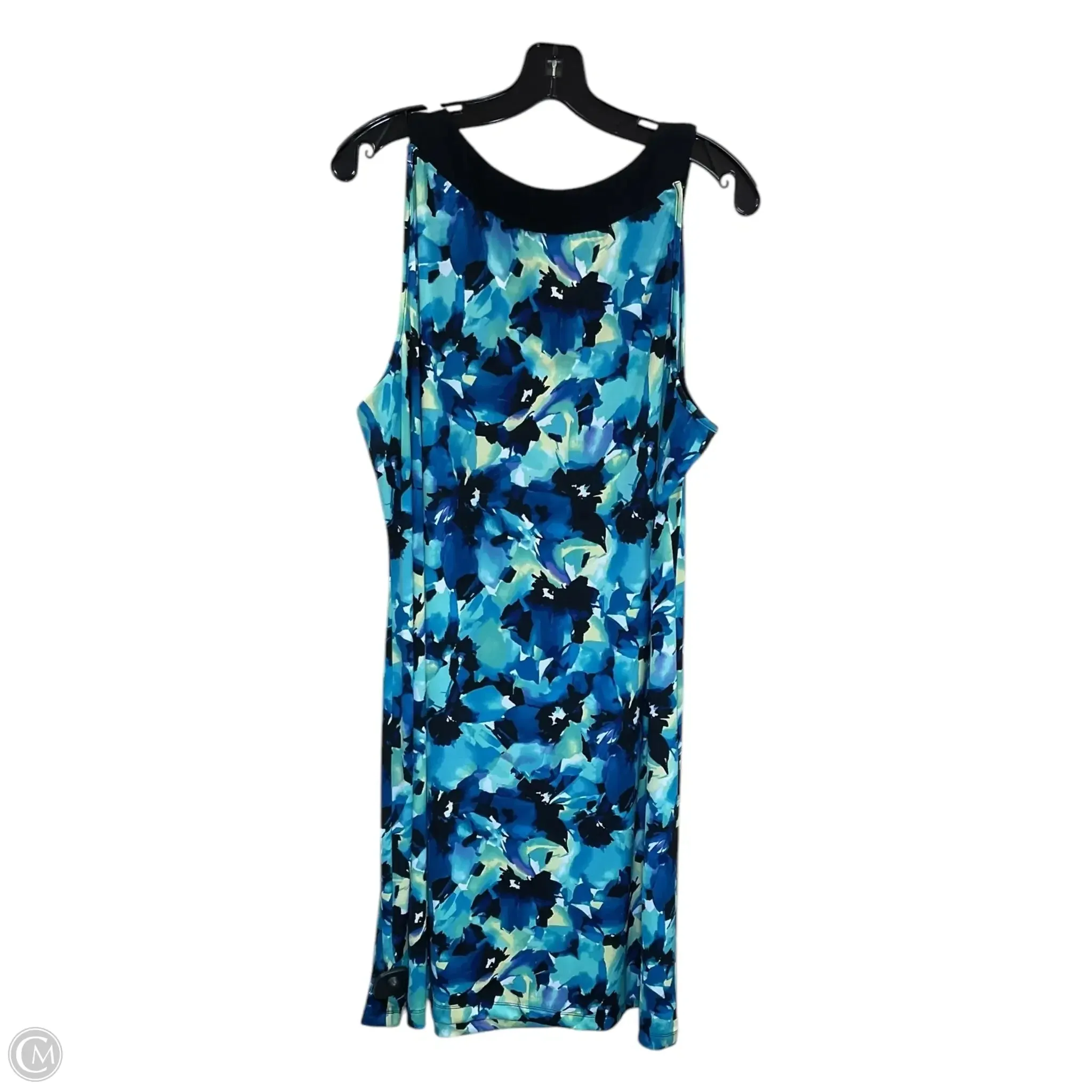 Dress Casual Midi By Notations In Black & Blue, Size: 2x