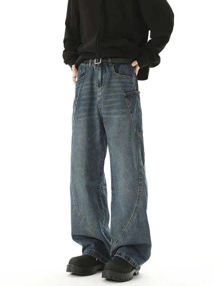 Durable Straight Leg Jeans with Pockets