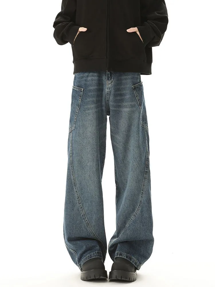 Durable Straight Leg Jeans with Pockets