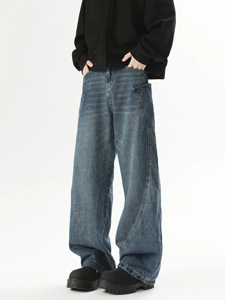 Durable Straight Leg Jeans with Pockets