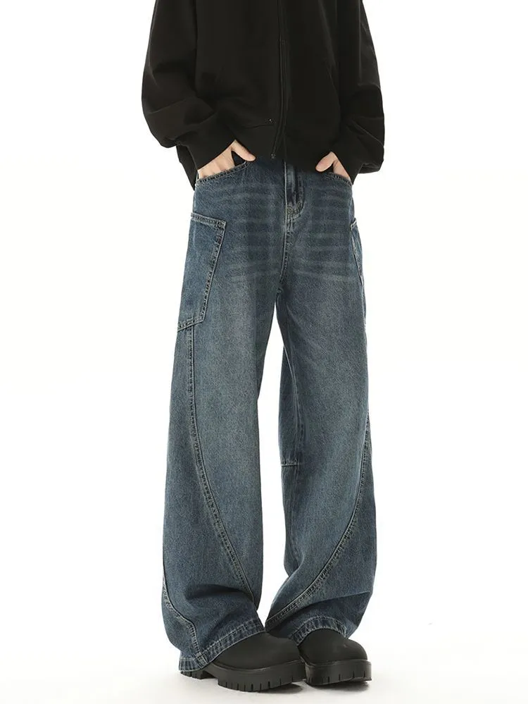 Durable Straight Leg Jeans with Pockets