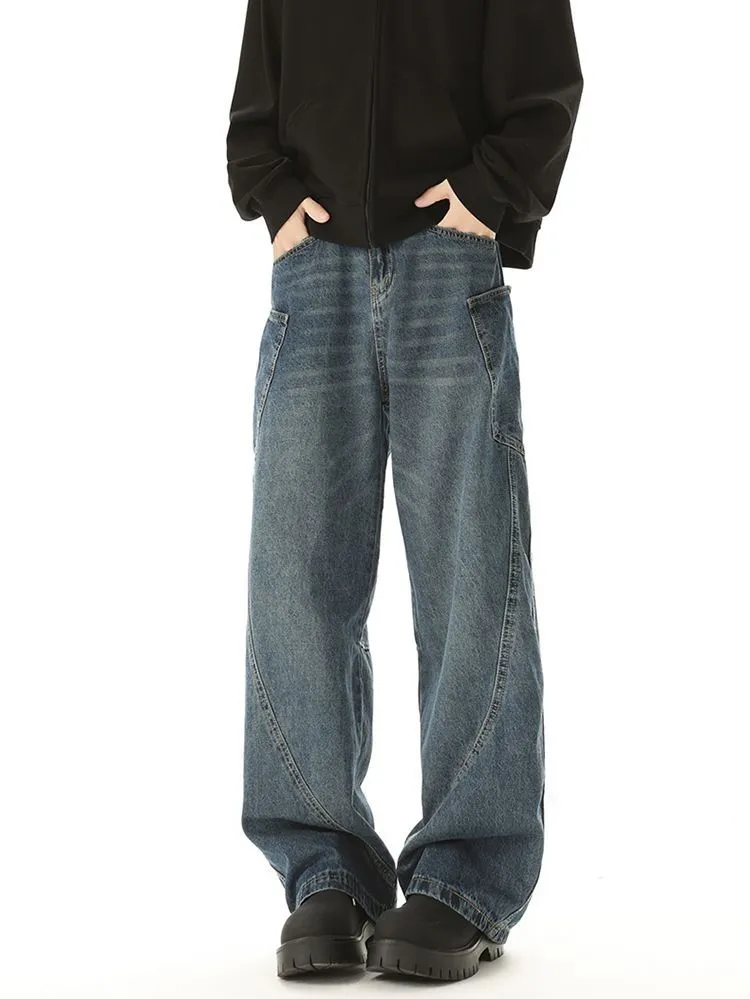 Durable Straight Leg Jeans with Pockets