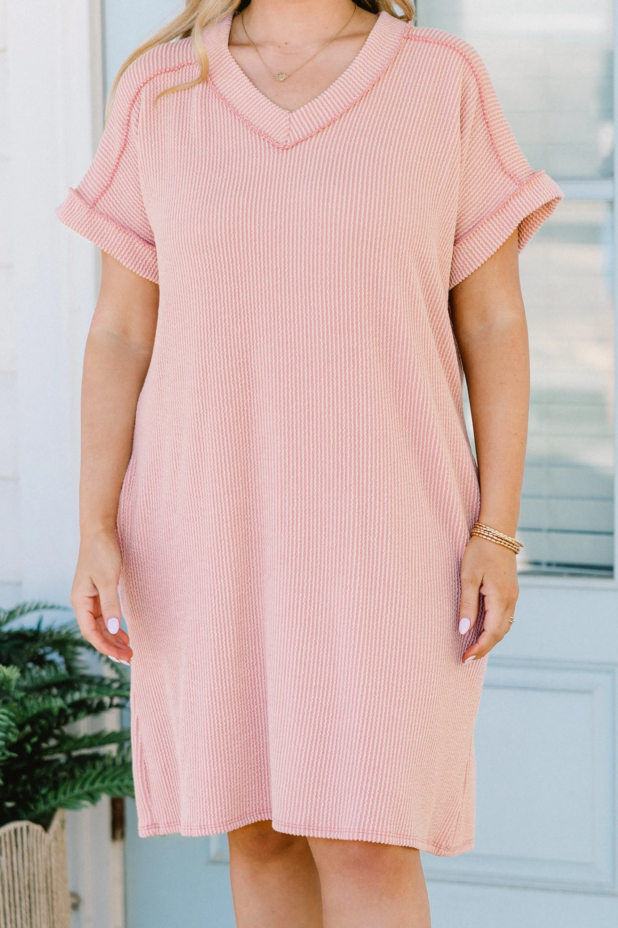 Easy Breezy Tee Dress, Mauve