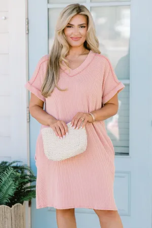 Easy Breezy Tee Dress, Mauve