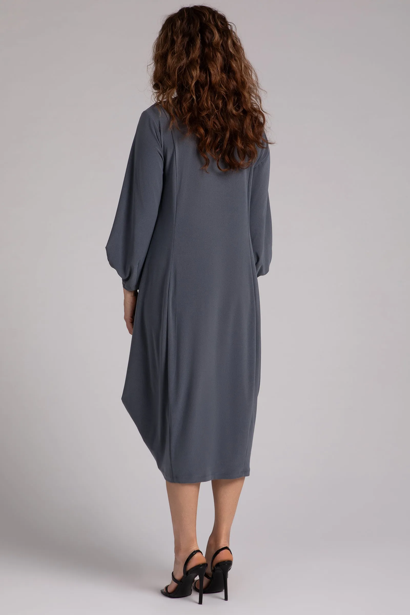 Easy Crew Neck Lantern Dress