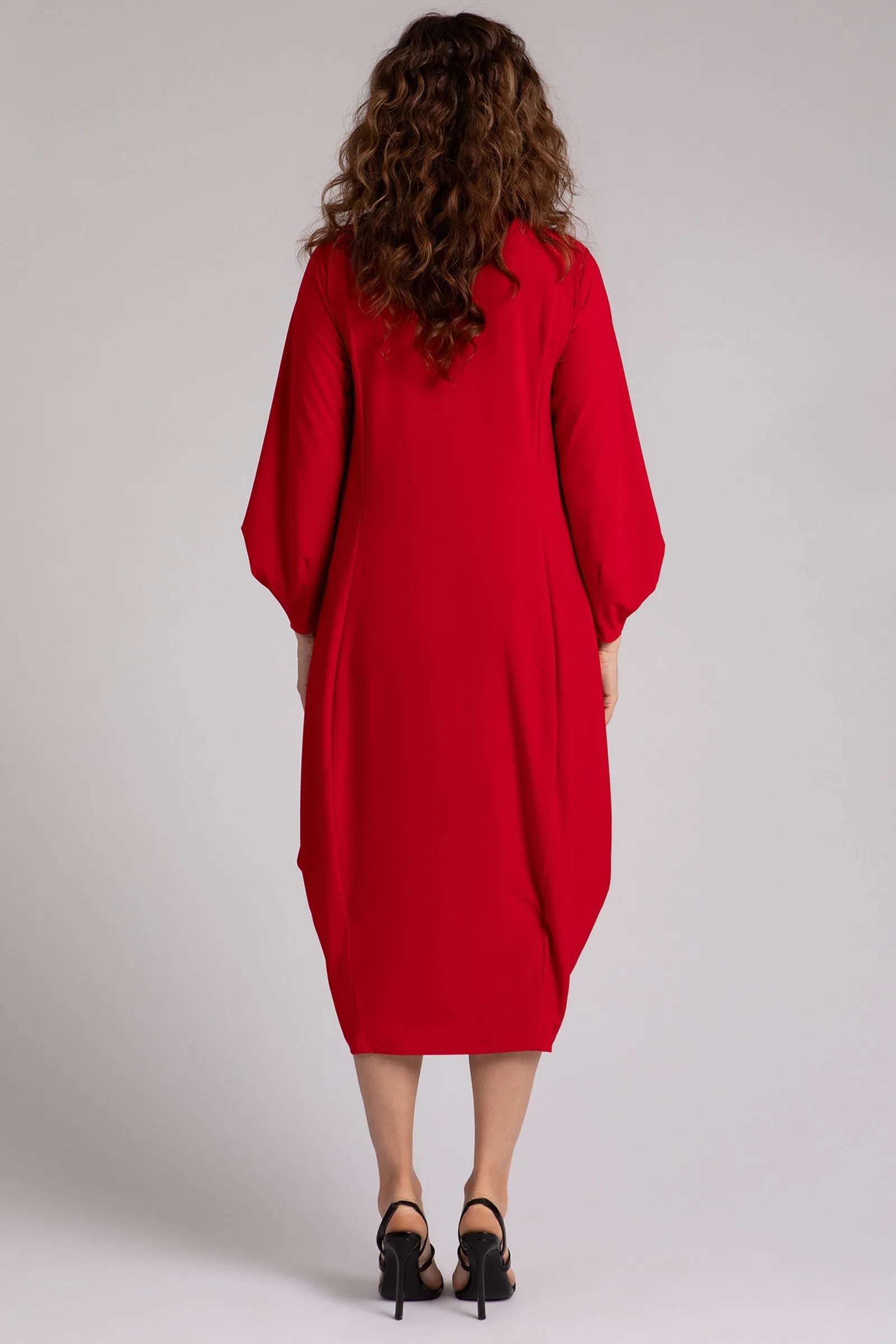 Easy Crew Neck Lantern Dress