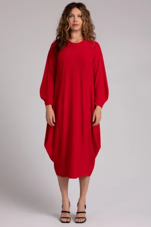 Easy Crew Neck Lantern Dress