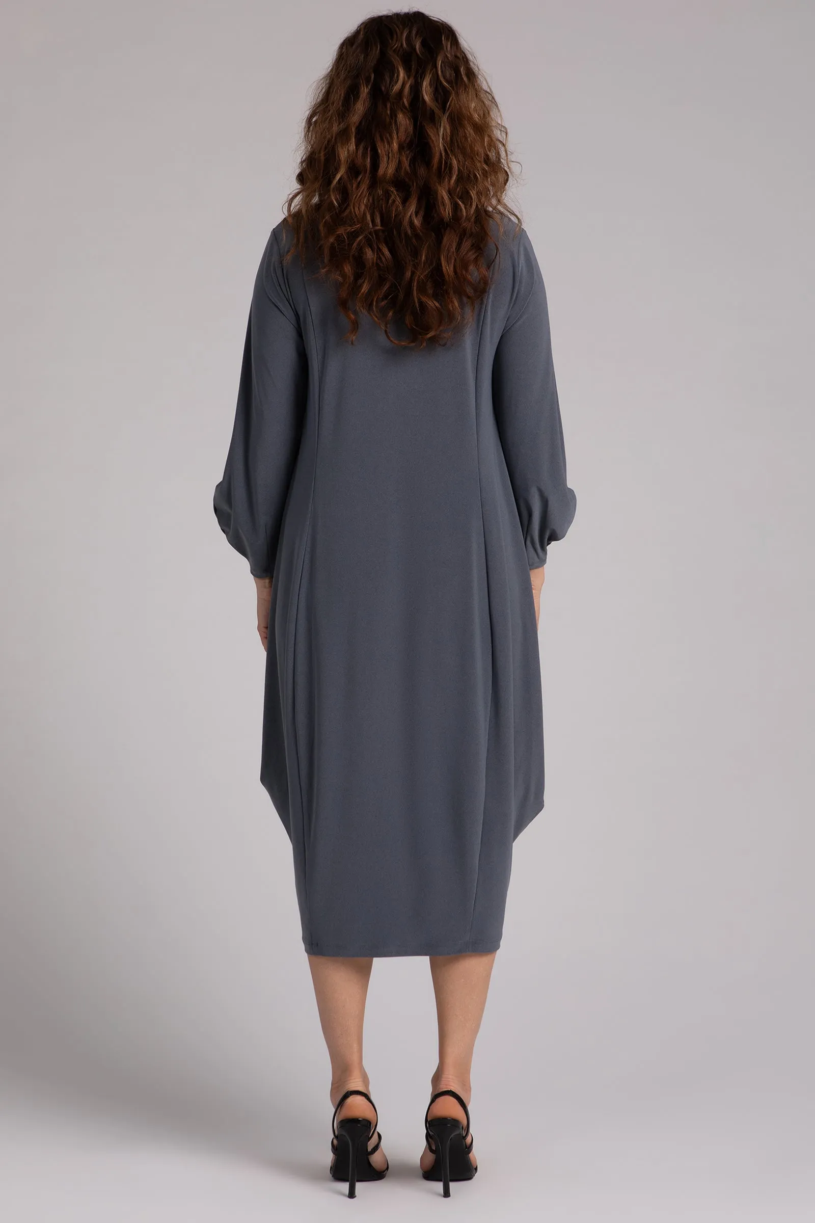 Easy Crew Neck Lantern Dress
