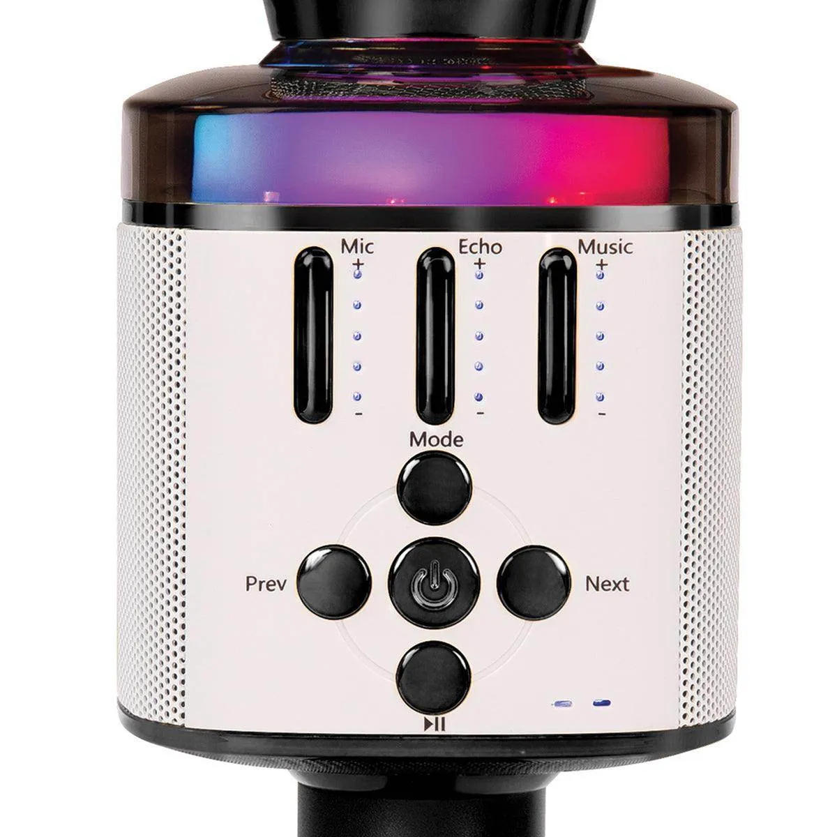 Easy Karaoke Bluetooth® Wireless Microphone with Speaker and Lights ~ Black