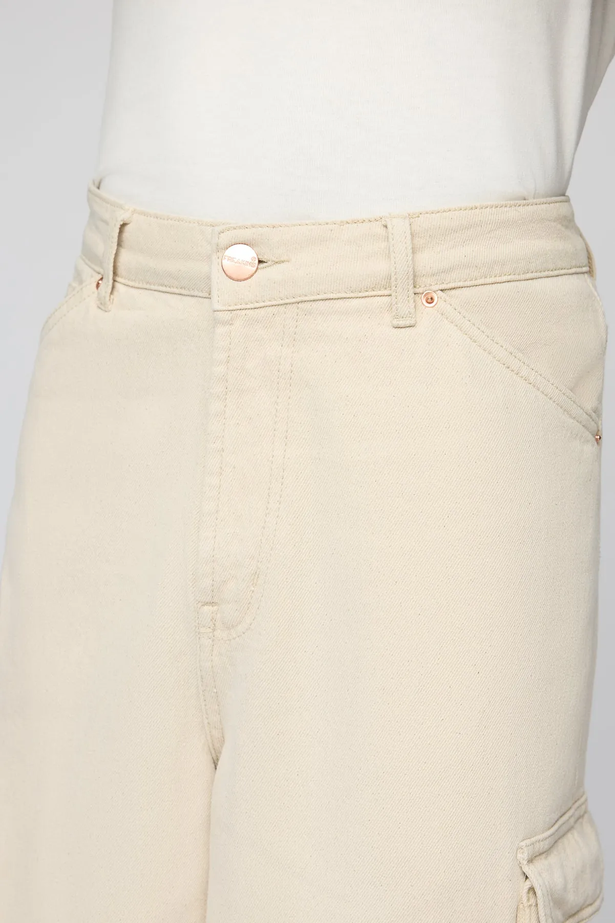 Ecru Outlaw Men's Wide Leg Cargo Jeans