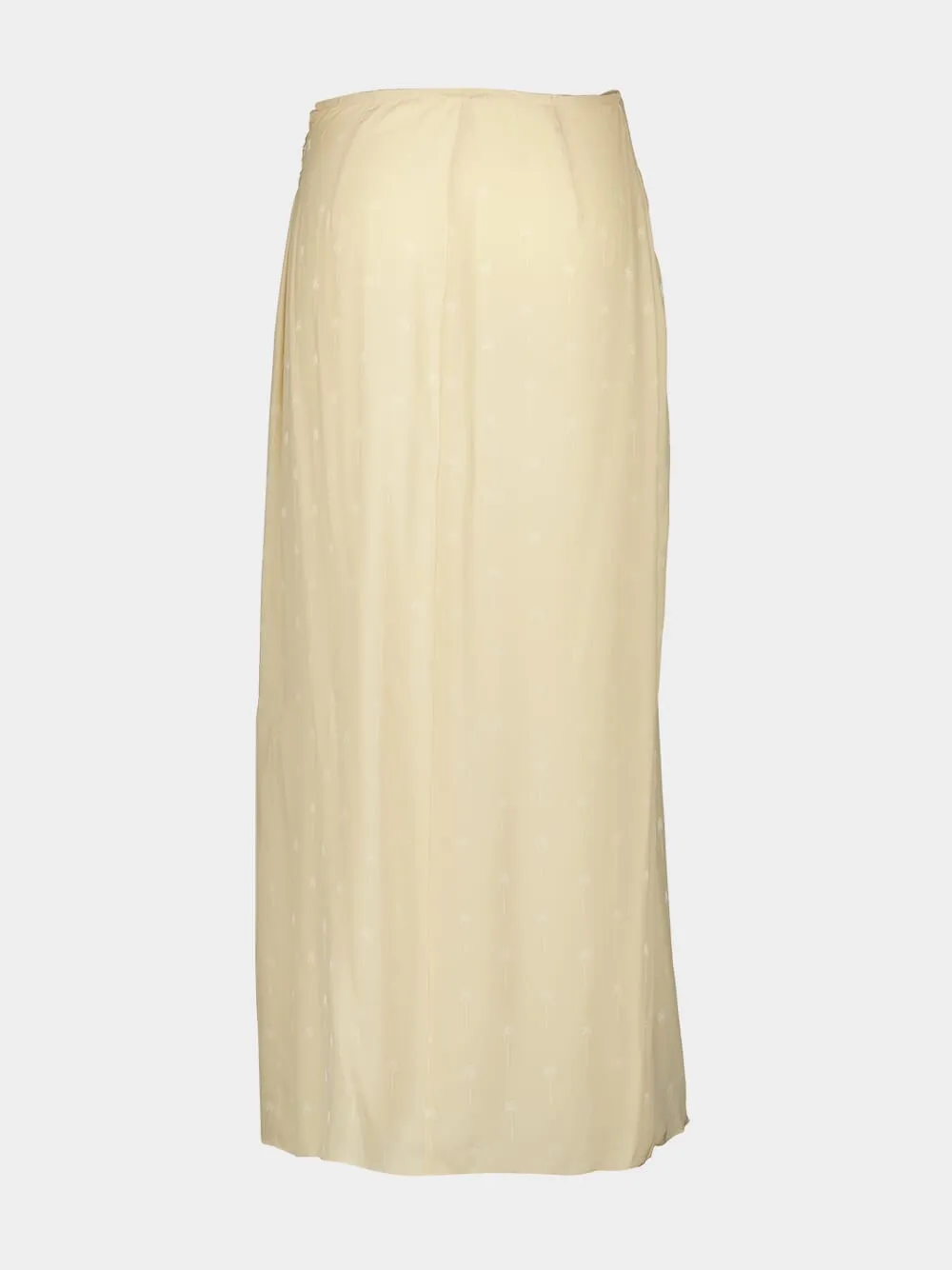 Ecru Silk Sweet Palm Skirt
