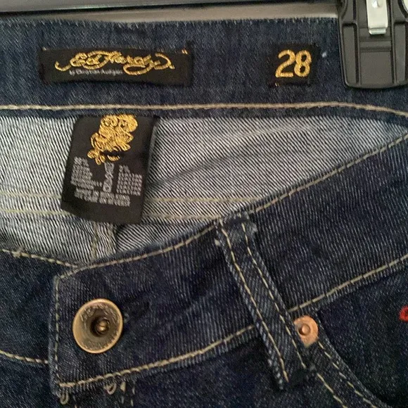 Ed Hardy Designer Jeans Dungaree Pants