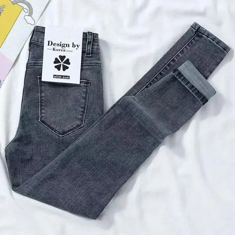 Elastic Pencil Slim Fit Casual Skinny Denim  Women Jeans