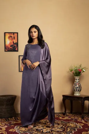 Elena Embroidered Drape Dress