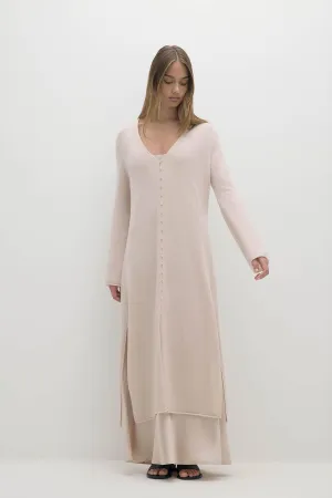 ELOISE BUTTON-FRONT CASHMERE KAFTAN